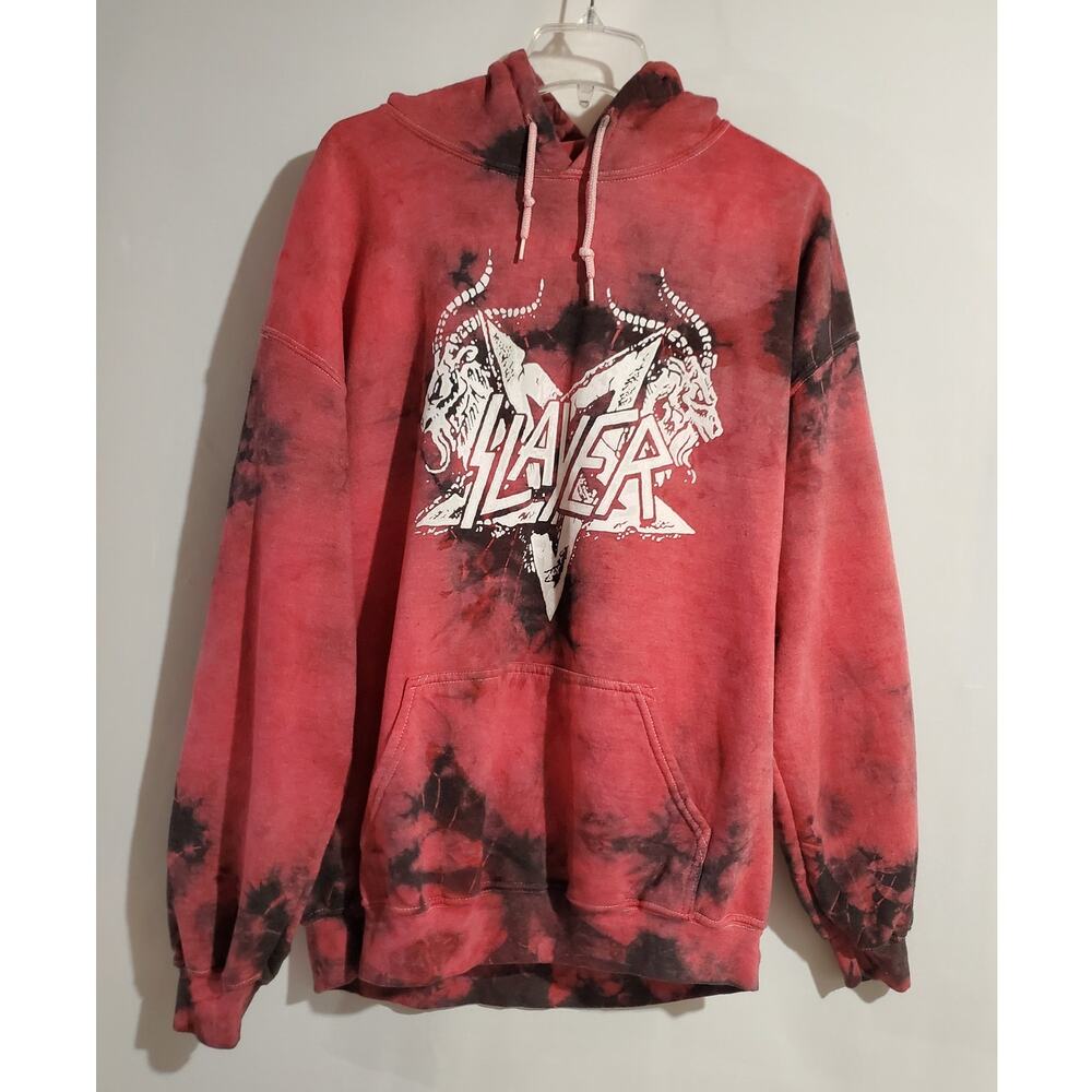 Slayer Black Serenade Tie Dye Band Hoodie Mens Size XL Red Black Rock Metal